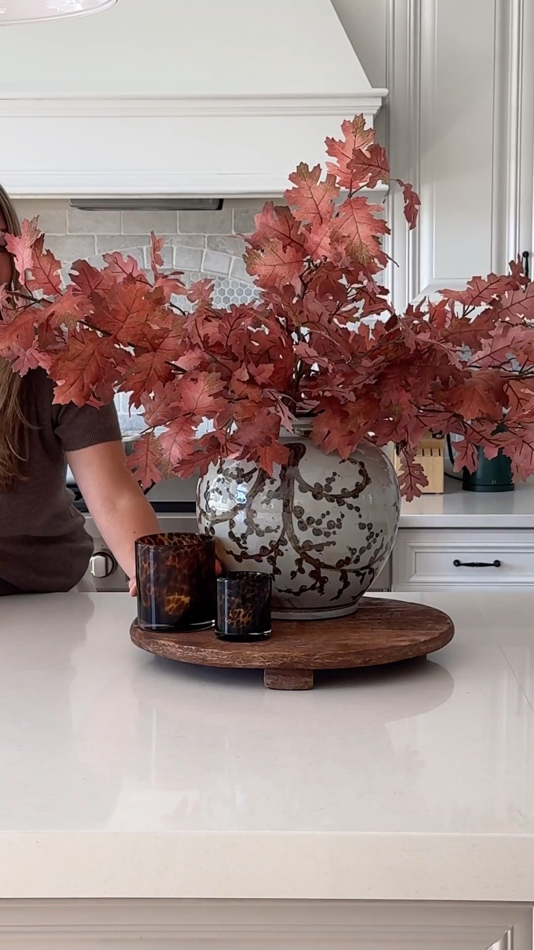 Styling my kitchen island for fall!