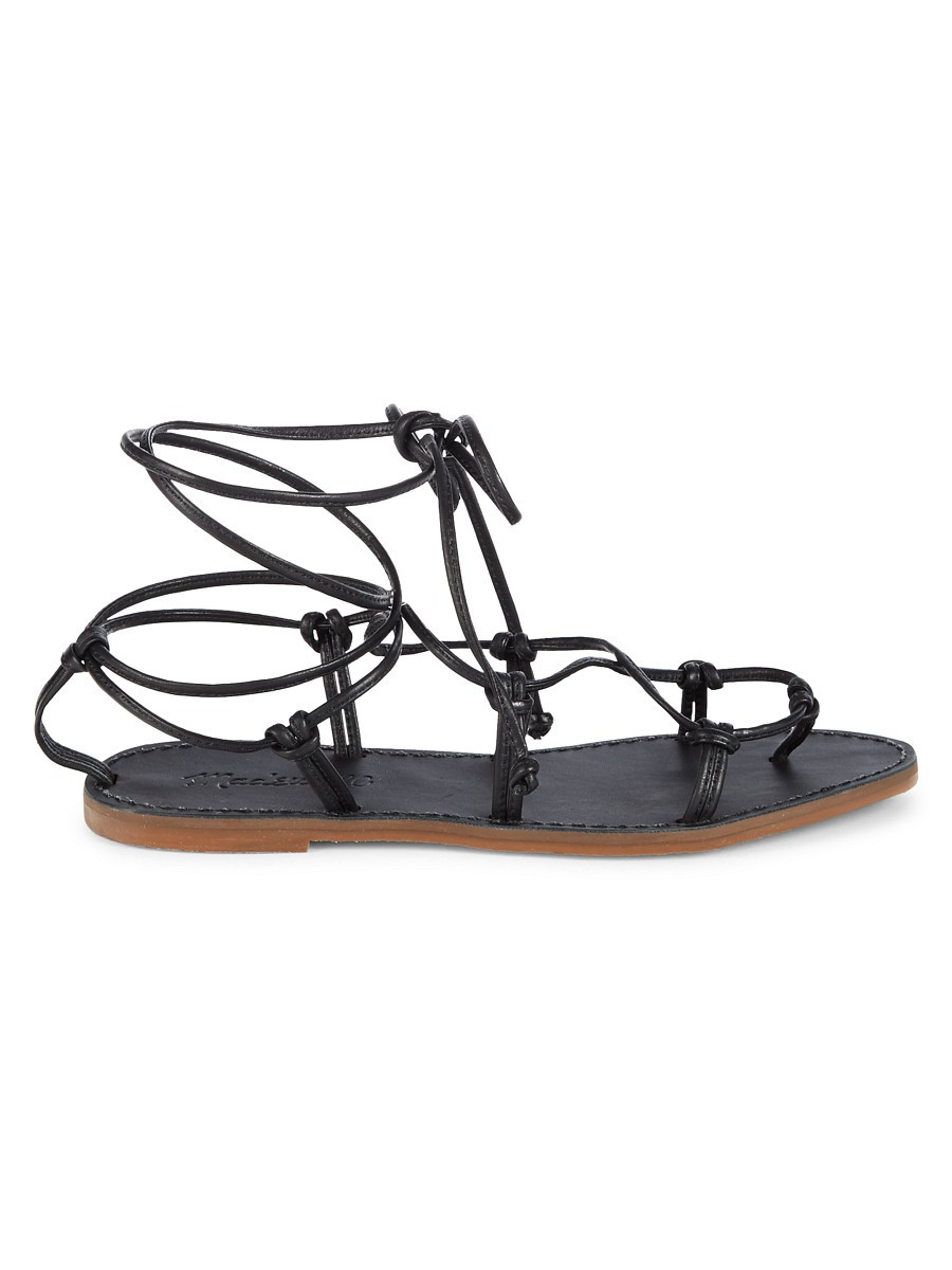 Madewell Women's Boardwalk Lace Up Sandals - Black - Size 5 | Saks Fifth Avenue OFF 5TH