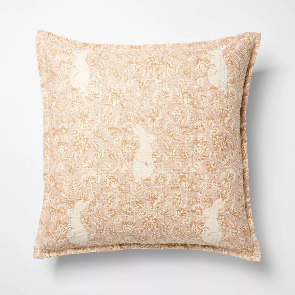 Oversized Square Easter Hidden Bunny Floral Coral Pattern - Threshold™ Design with Studio McGee | Target