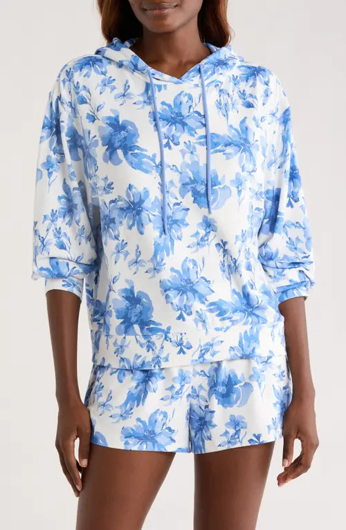 PJ Salvage Hooded Short Pajamas in Blue Bell at Nordstrom, Size Medium | Nordstrom