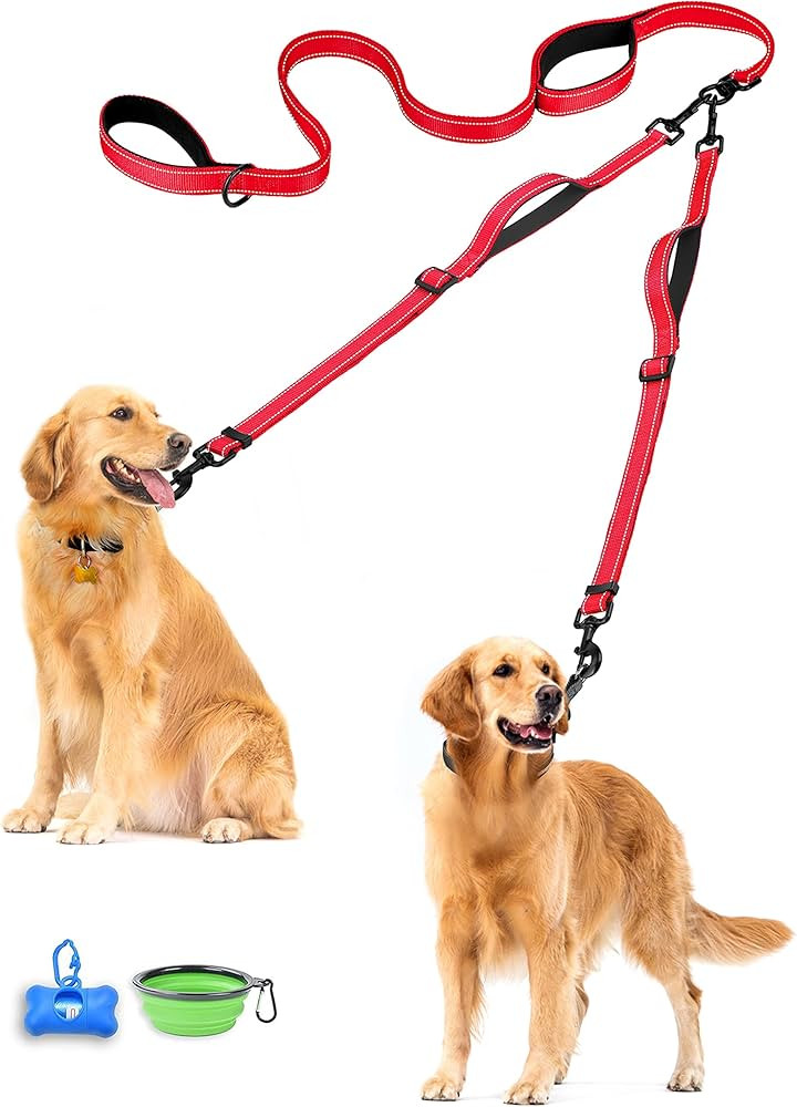 PetBonus Double Dog Leash, No Tangle Dual Leash, Reflective Walking Training Lead, 4 Comfortable ... | Amazon (US)