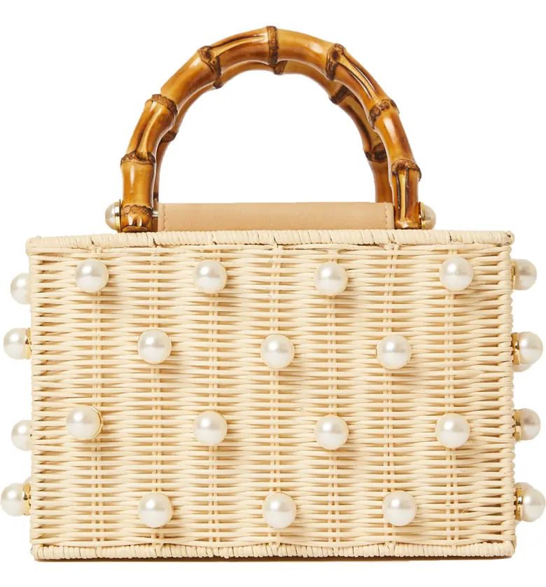 btb Los Angeles Chloe Imitation Pearl Rattan Bag | Nordstrom | Nordstrom