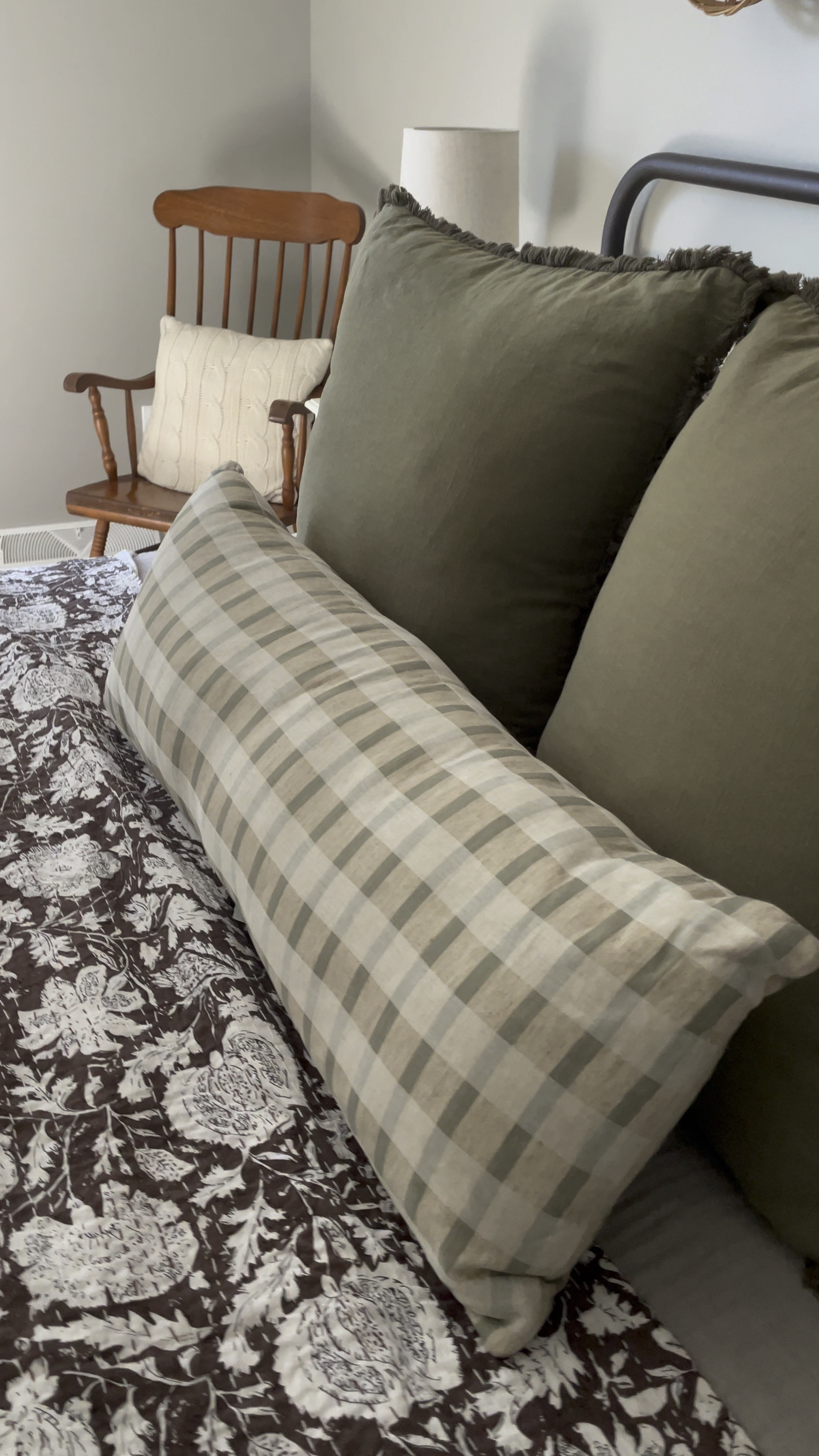 Cottage style lumbar throw pillow. Target style. Cottage style. Cottage bedroom. Target finds. Lumbar pillow. Earth tones. 

#LTKhome #LTKVideo #LTKfindsunder50