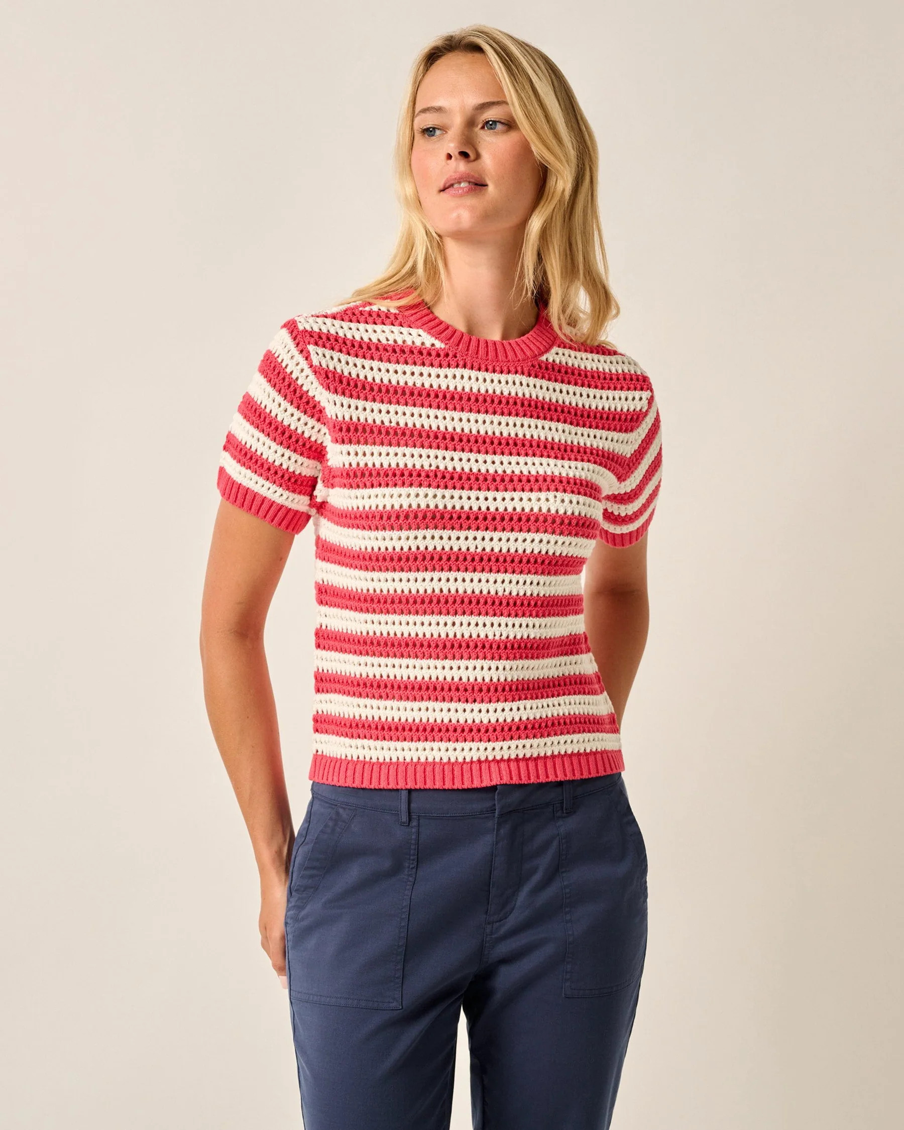 Aubrey Short Sleeve Cotton Sweater | johnnie O
