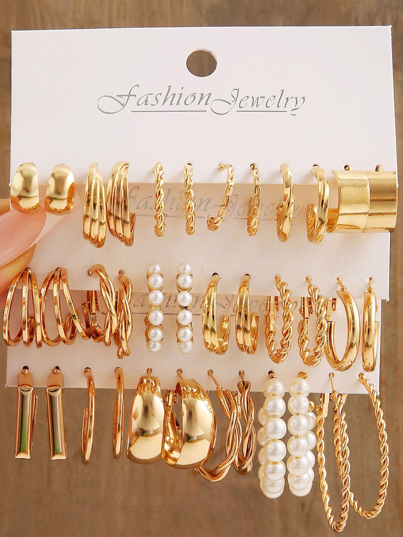 18pairs/set Faux Pearl Decor Earrings | SHEIN