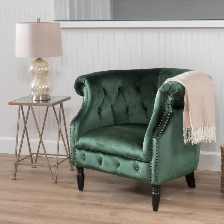 Lenita 29.6'' Wide Tufted Velvet Chesterfield Chair | Wayfair North America