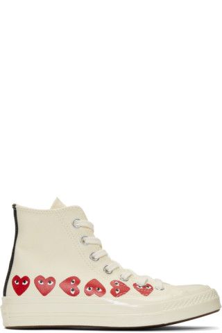 Comme des Garçons Play - Off-White Converse Edition Multiple Hearts Chuck 70 High Sneakers | SSENSE 