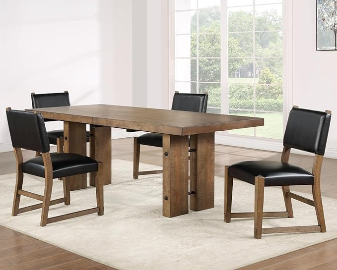 Steve Silver Atmore Dark Driftwood 5-Piece Wood Dining Set | Amazon (US)