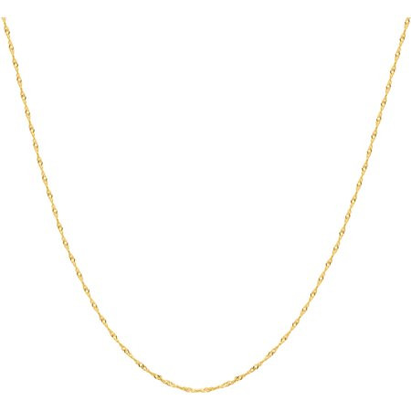 Brilliance Fine Jewelry 10K Yellow Gold 1.35MM Singapore Chain Necklace 22 | Walmart (US)