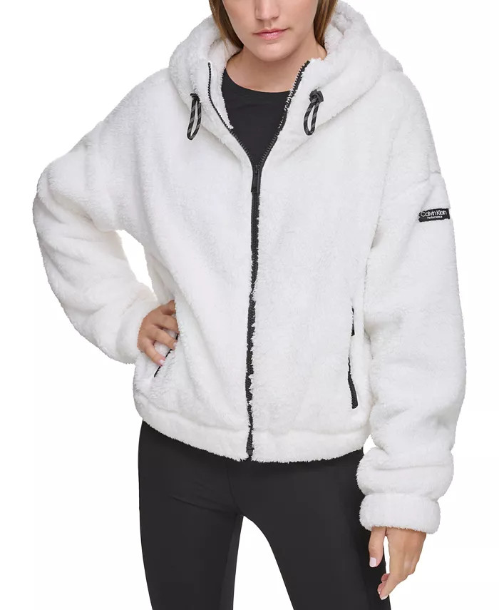 Women's Sherpa Zip-Front Hoodie | Macy's