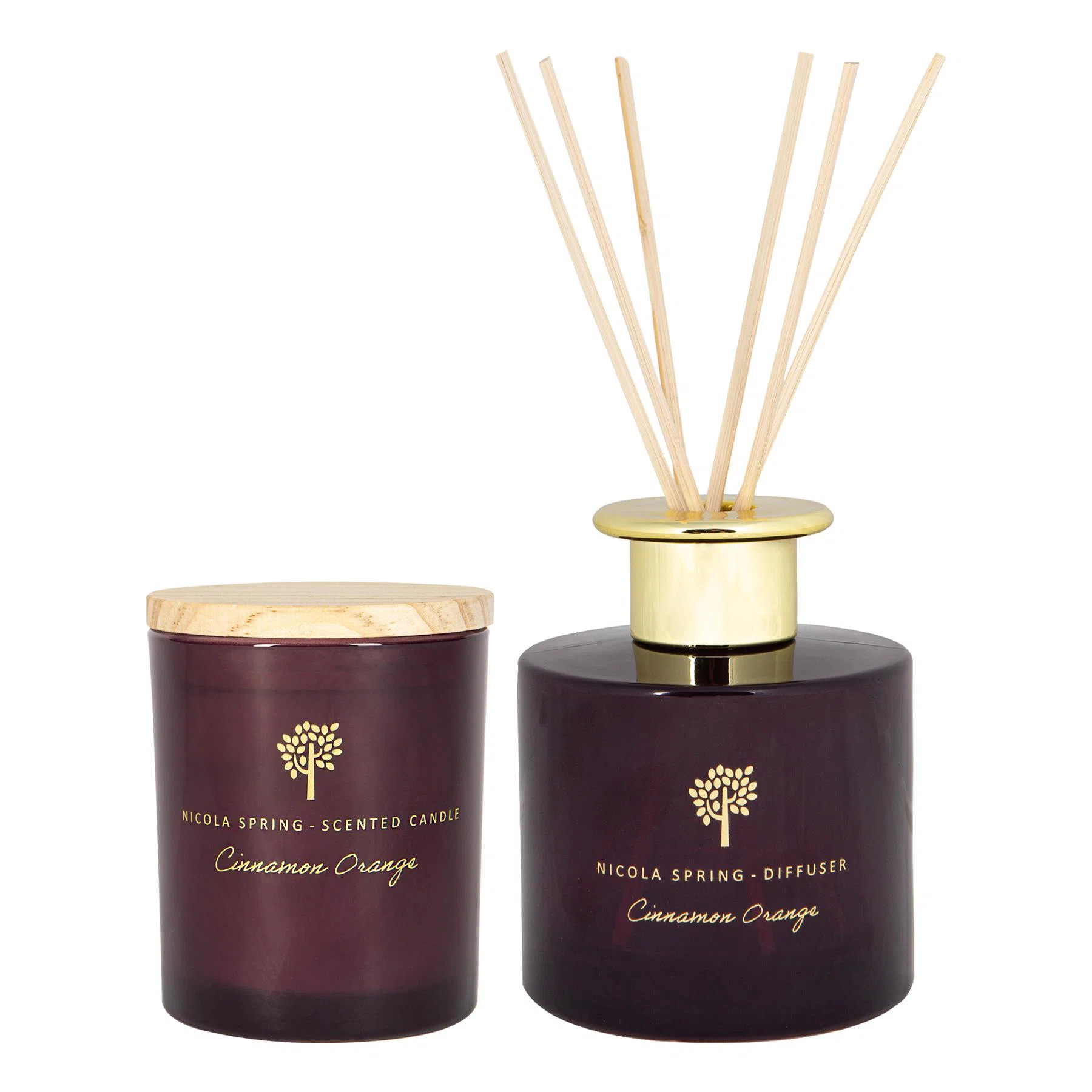 Nicola Spring - Scented Candle & Reed Diffuser - 130g - Cinnamon & Orange (Set of 2) | Wayfair UK