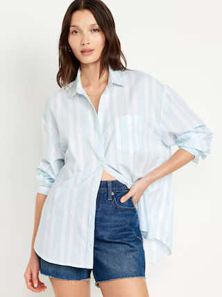 Oversized Button-Down Boyfriend Shirt | Old Navy (US)