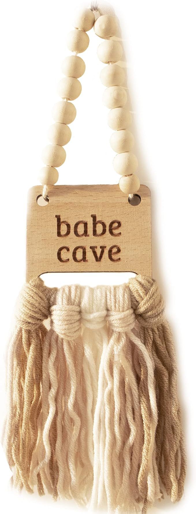 Decocove Babe Cave Sign - Wood Bead Garland - Boho Nursery Wall Decor for Girls and Boys - Neutra... | Amazon (US)