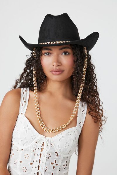 Faux Pearl Chain Cowboy Hat | Forever 21 (US)