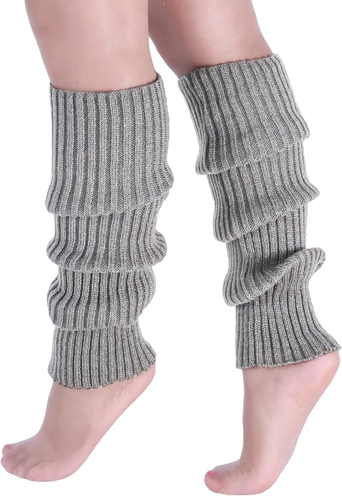 Milumia Women's Ribbed Knit Leg Warmers Y2K 80s Boot Long Socks | Amazon (US)