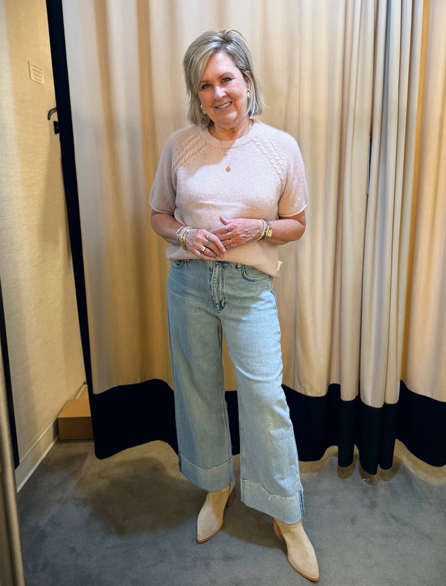 I’m still sharing some of my favorite pieces and looks from the Nordstrom sale! This outfit is one that will be on repeat for Fall. Short sleeve sweater size medium | Ankle wide leg jeans size 30 | Kenzen western boots true size 

#LTKStyleTip #LTKSaleAlert #LTKWorkwear