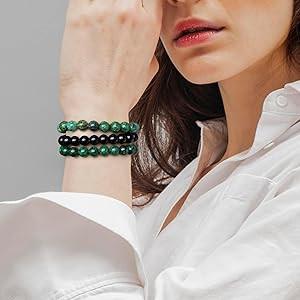 3 PCS Healing Crystal Bracelets for Women 8mm Natural Stone Beaded Stretch Bracelet Amethyst Jewe... | Amazon (US)