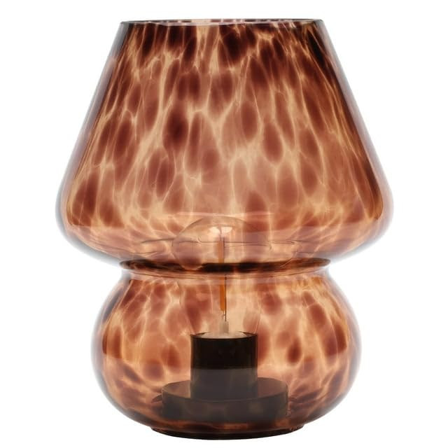 Urban Lifestyle 8" Brown Tortoise Glass Mushroom Lamp, Modern Retro Table Lamp for Bedroom, Livin... | Amazon (US)