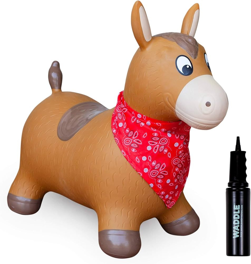 WADDLE Bouncy Hopper Inflatable Hopping Animal, Indoors and Outdoors Toy for Toddlers and Kids, P... | Amazon (US)