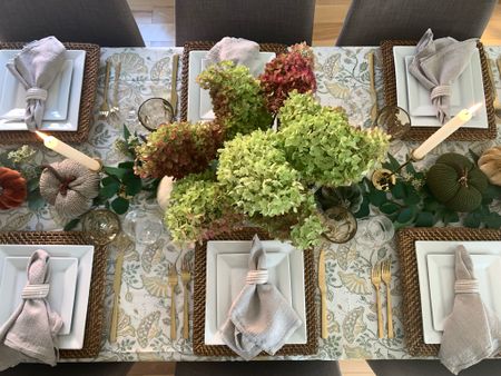 Thanksgiving tablescape in rustic chic style, blending natural elements and brass modern touch 


#LTKhome #LTKSeasonal #LTKstyletip