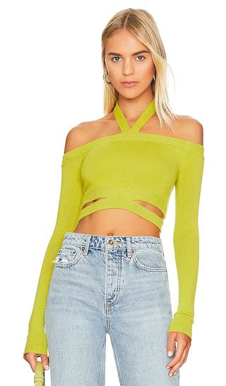 Tavi Cropped Sweater in Melon Green | Revolve Clothing (Global)