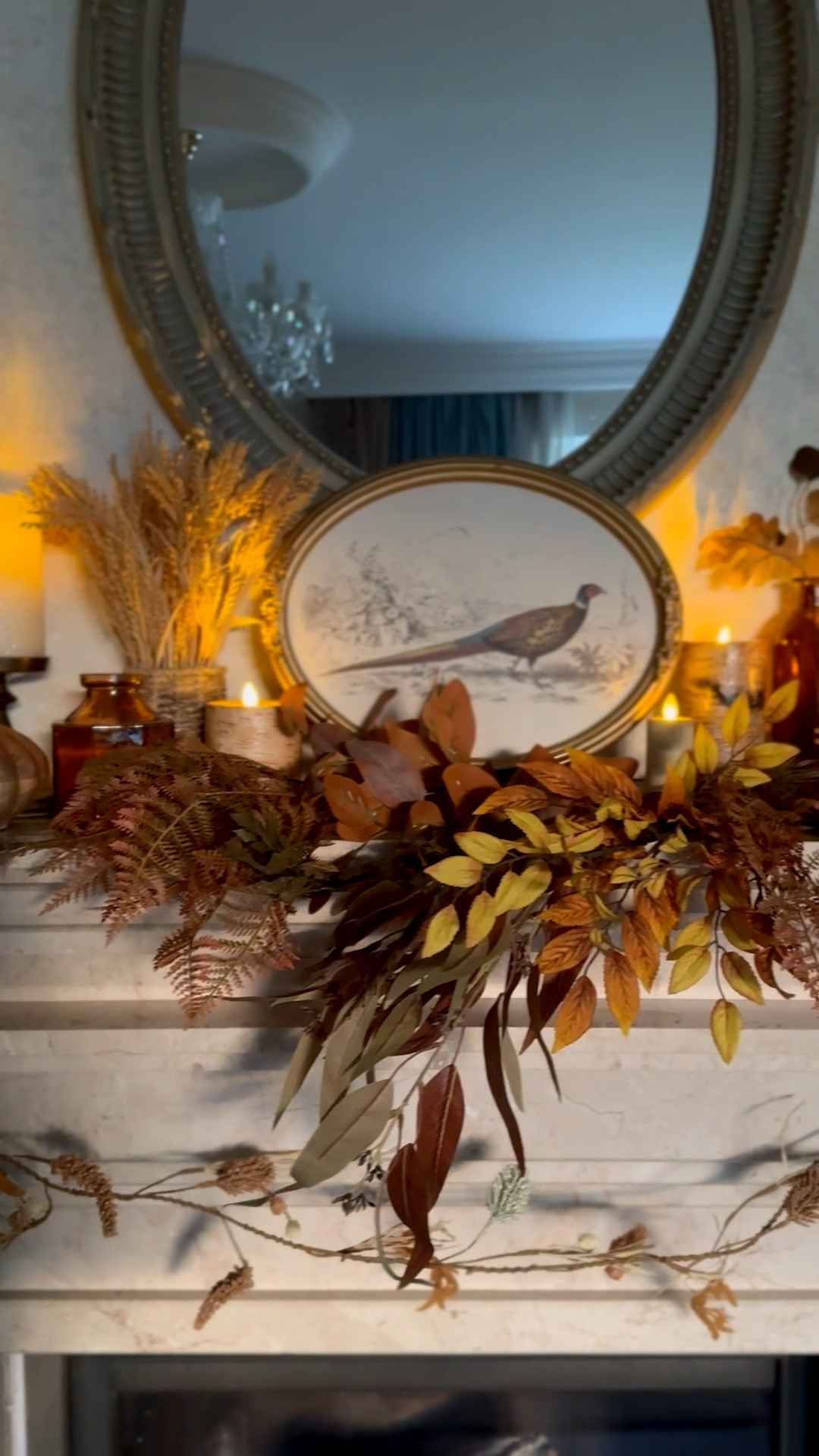 Fall living room mantel decor, @Michaels leaf stems, pumpkin candle, traditional fall home decor

#LTKHome #LTKSeasonal #LTKSaleAlert