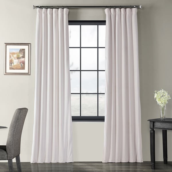 Exclusive Fabrics Signature Off White Velvet Blackout Curtain Panel | Bed Bath & Beyond