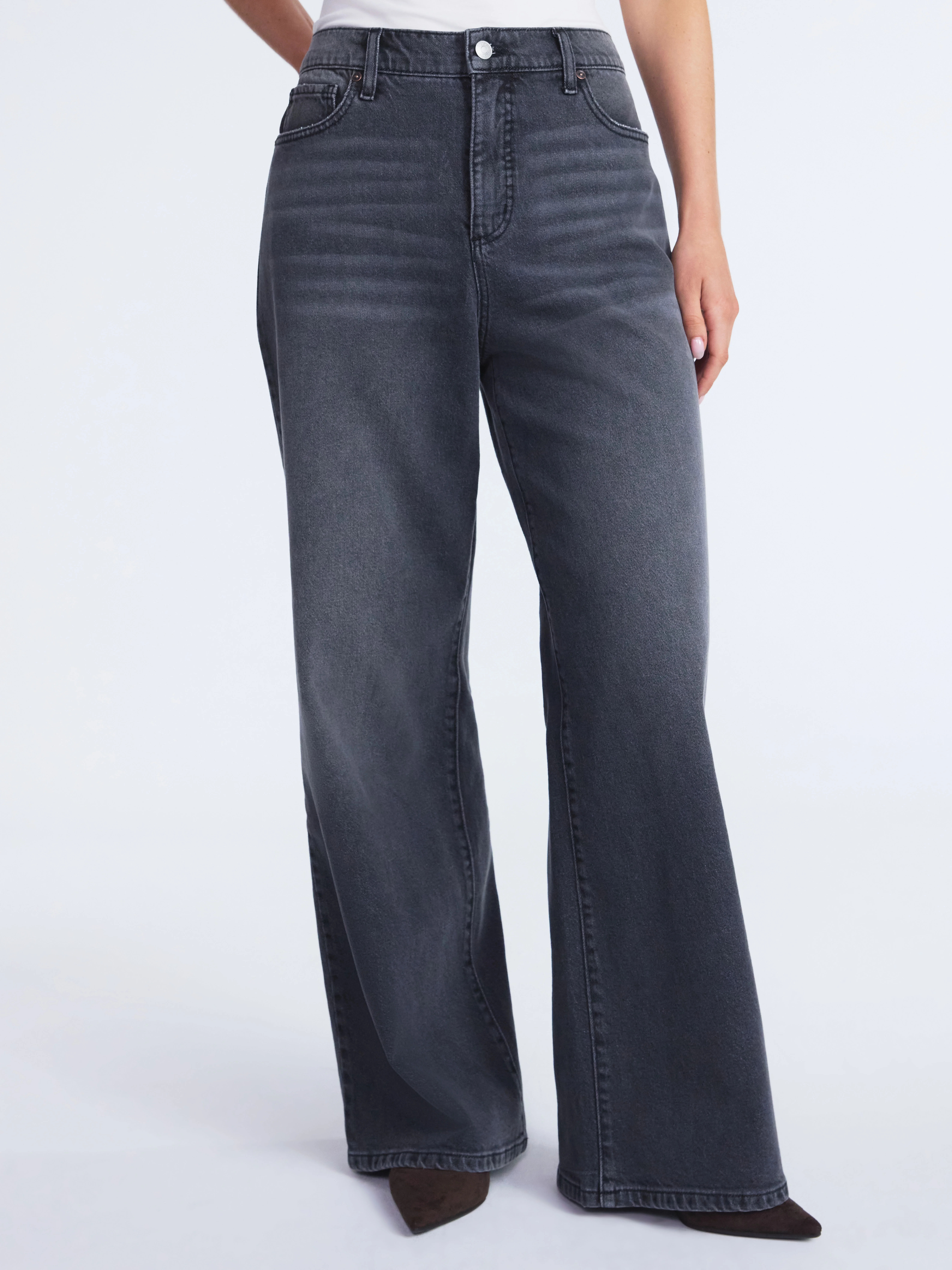 Scoop Women’s and Women’s Plus Baggy Wide Leg Jeans, Sizes 0-26 | Walmart (US)