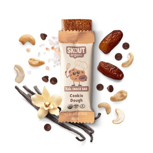 Skout Organic Cookie Dough Kids Snack Bars (18 Pack) | Organic Kids Snack Bars | School Snacks & Lunch Snacks | Vegan & Paleo | Gluten, Dairy, Grain, Peanut Free | Amazon (US)