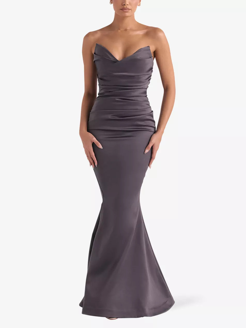 Fleur sweetheart-neckline fishtail-hem woven maxi dress | Selfridges