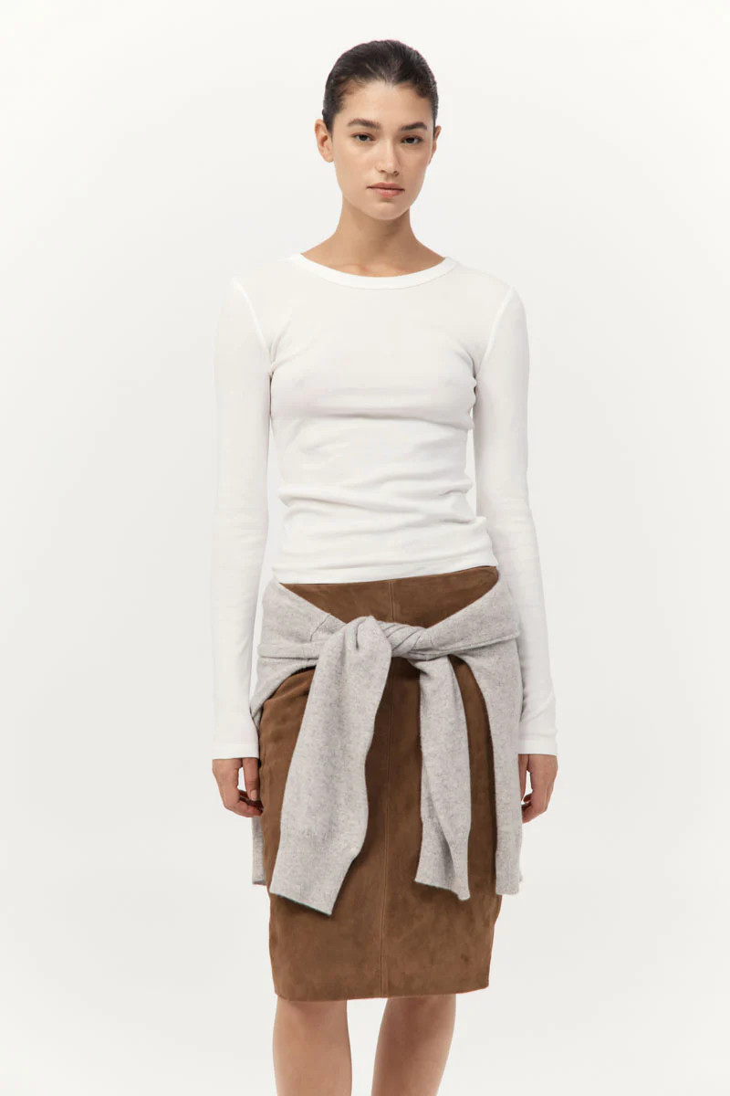 Organic Cotton Long Sleeve Top - White | St. Agni (US, UK, EU)