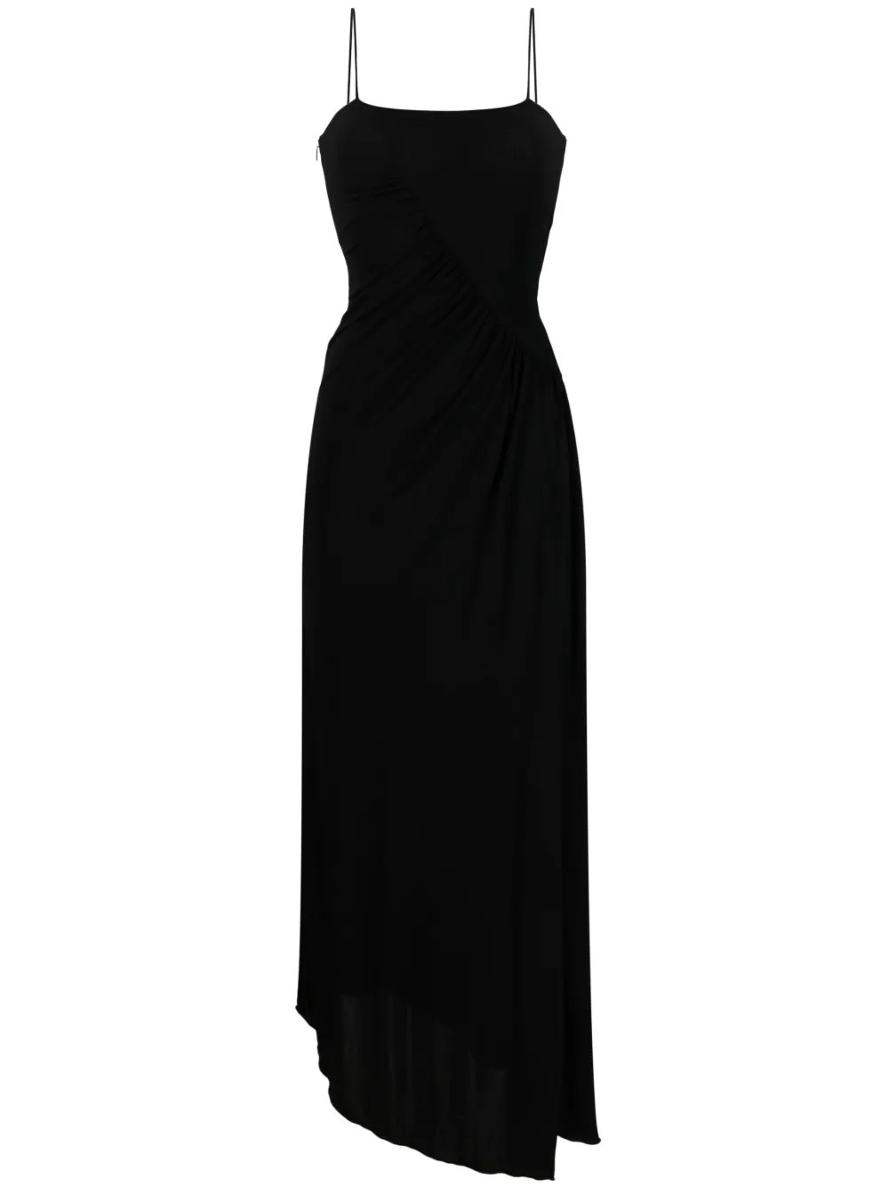 PINKO Asymmetric Gathered Maxi Dress - Farfetch | Farfetch Global