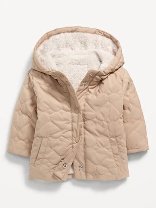 Quilted-Heart Hooded Snap-Front Jacket for Baby | Old Navy (US)