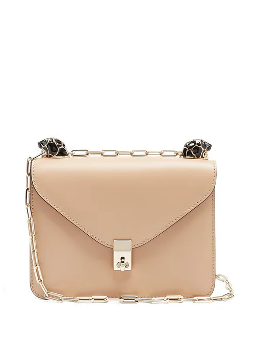 Panther-embellished small leather shoulder bag | Valentino | Matches (US)