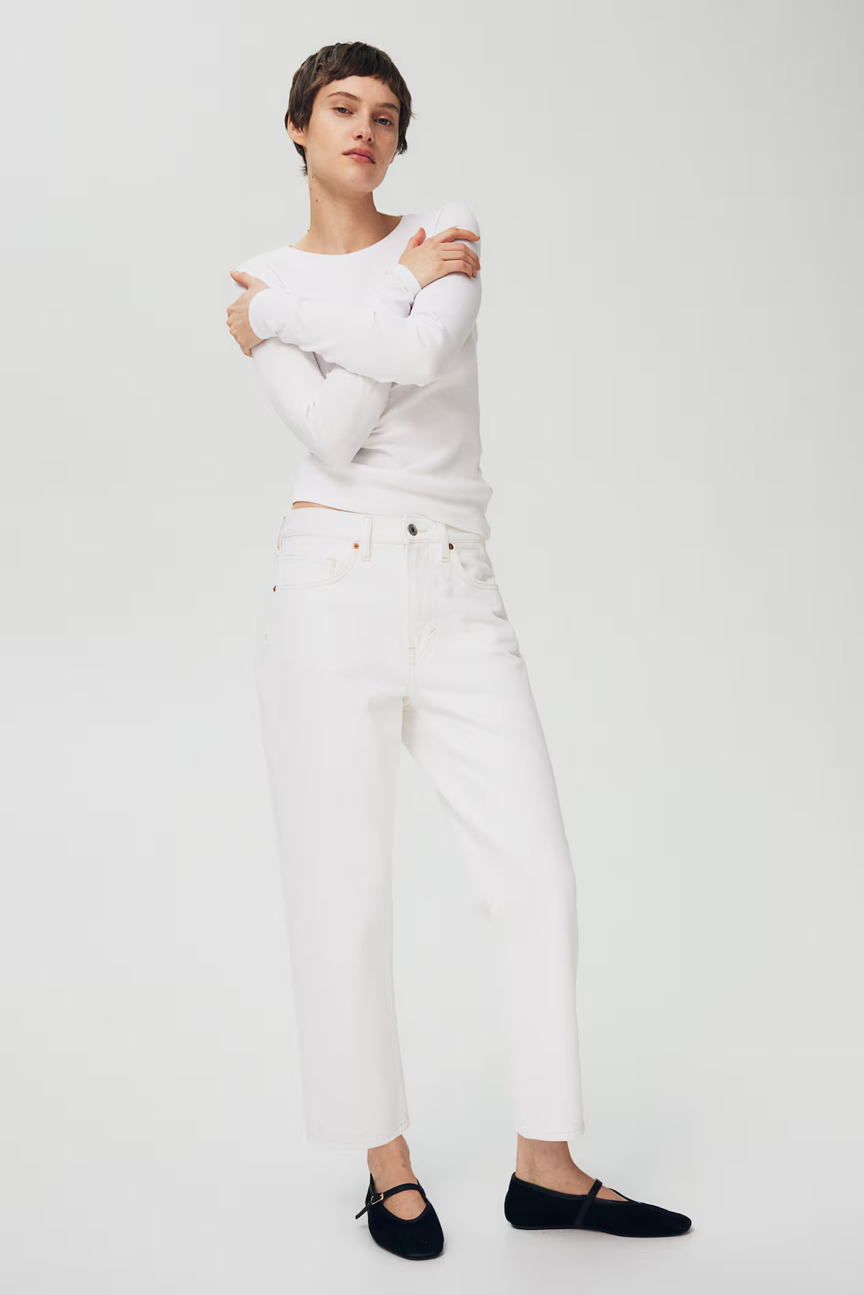 Straight High Cropped Jeans | H&M (UK, MY, IN, SG, PH, TW, HK)