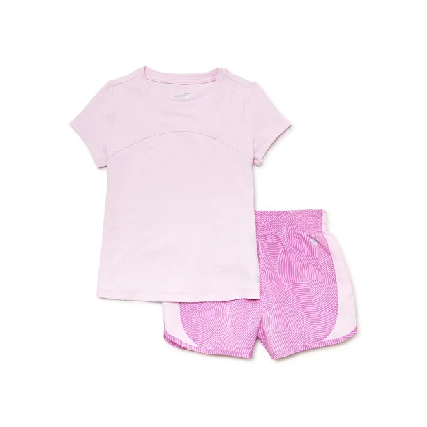 Avia Toddler Girls Performance T-Shirt and Shorts Set, 2-Piece, 12 Months-5T | Walmart (US)