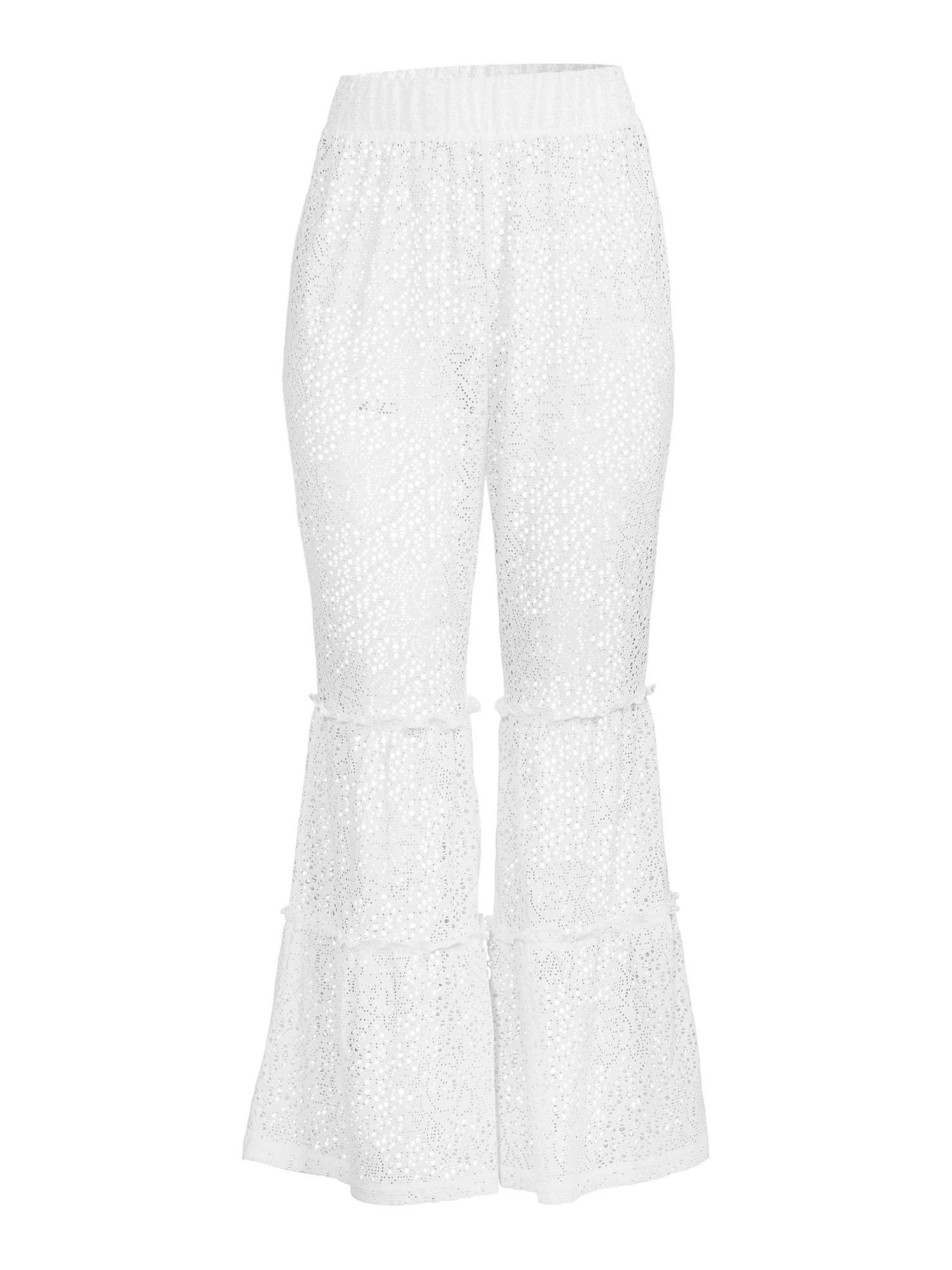 Time and Tru Women's Swim Cover Up Crochet Pants | Walmart (US)