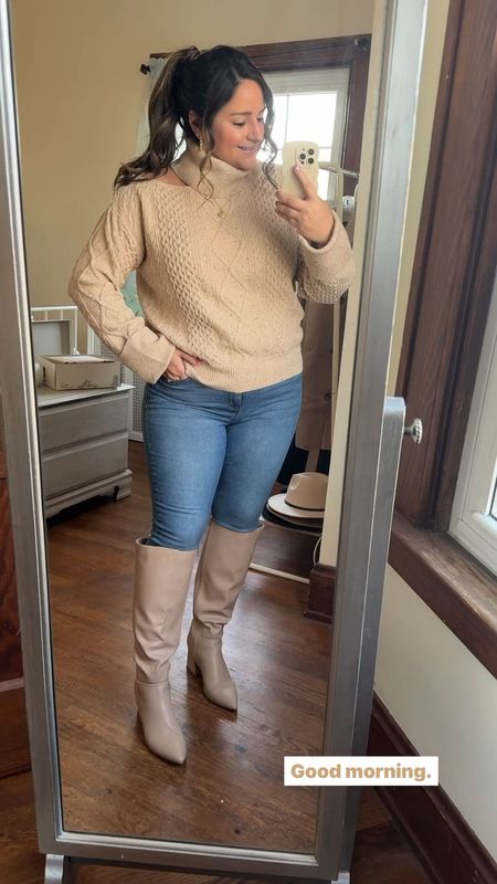 A cozy and casual outfit for any winter occasion!

Wear to work or a casual holiday event!

Curvy
Midsize
Skinny jeans
Sparkly sweater
Walmart fashion
Walmart sweater
Walmart jeans
Cutout sweater 
Knee high boots 

#LTKmidsize #LTKfamily #LTKHoliday