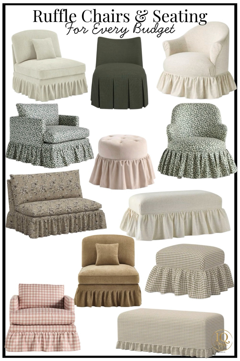 Ruffle Chairs & Seating – For Every Budget

The ruffle furniture trend isn’t just for sofas—accent chairs, ottomans, and benches are getting the same soft, tailored treatment. These skirted and ruffled seating pieces instantly make a room feel warmer, more inviting, and thoughtfully layered.

From classic slipcovered chairs to patterned cottage-style seats, ruffled accents work perfectly in cozy living rooms, reading corners, bedrooms, and entryways. They add texture at the base of the furniture, soften hard lines, and create that relaxed, designer-inspired look you see in high-end homes.

Mix solids with subtle patterns, or pair a ruffled chair with a more structured sofa for balance. It’s an easy way to make your home feel comfortable, charming, and elevated at the same time.

Pinterest 2-17-26

#LTKmomlife #LTKOver40 #LTKHome