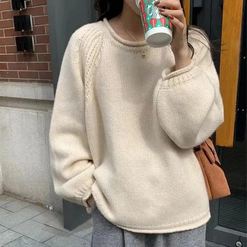 Whychunga - Crew Neck Plain Sweater | YesStyle Global