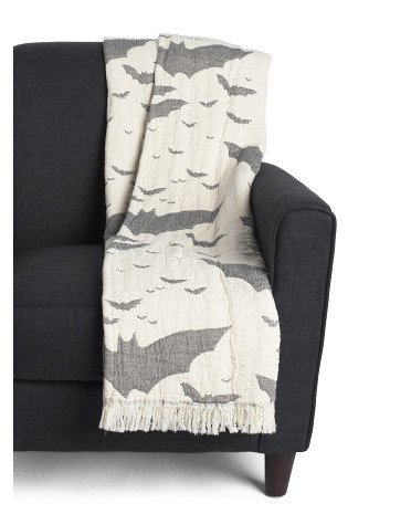 Made In Portugal Textured Mallow All Over Bats Throw | TJ Maxx