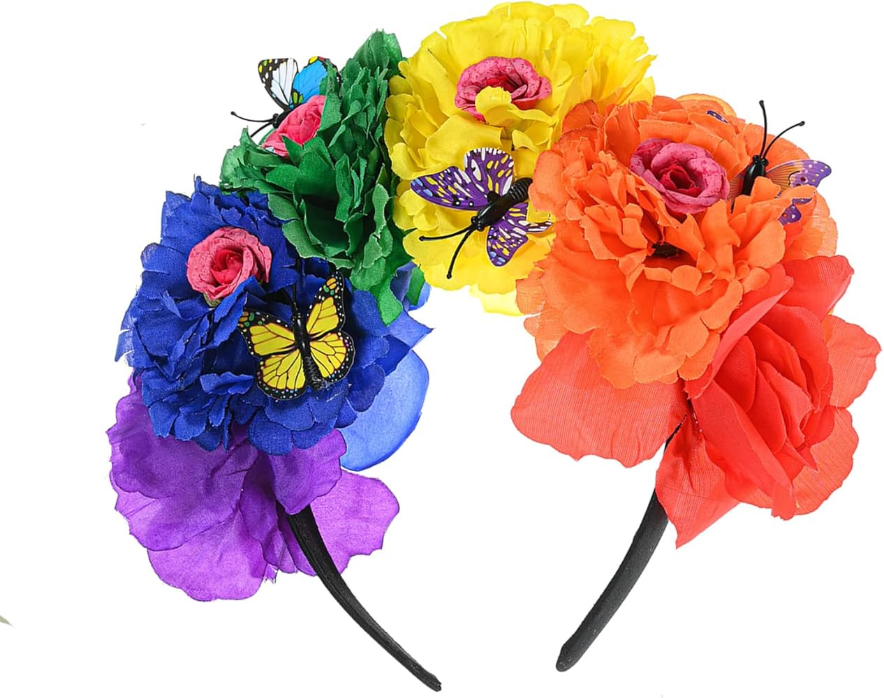 Frida Kahlo Mexican Rose Flower Crown Headband Halloween Party Costume Headpiece NC26 | Amazon (US)