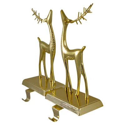 Gold Standing Reindeer Christmas Stocking Holders 9.75 | Wayfair Professional