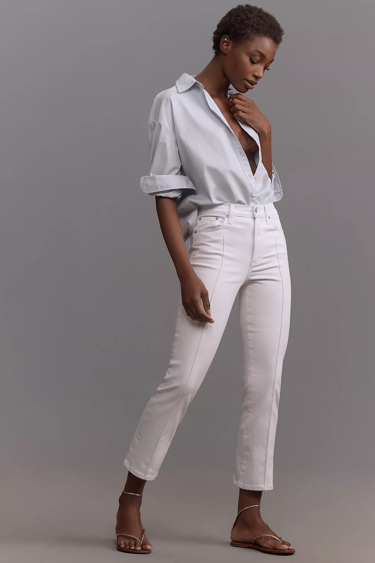 Pistola Lennon High-Rise Crop Flare Jeans | Anthropologie (US)