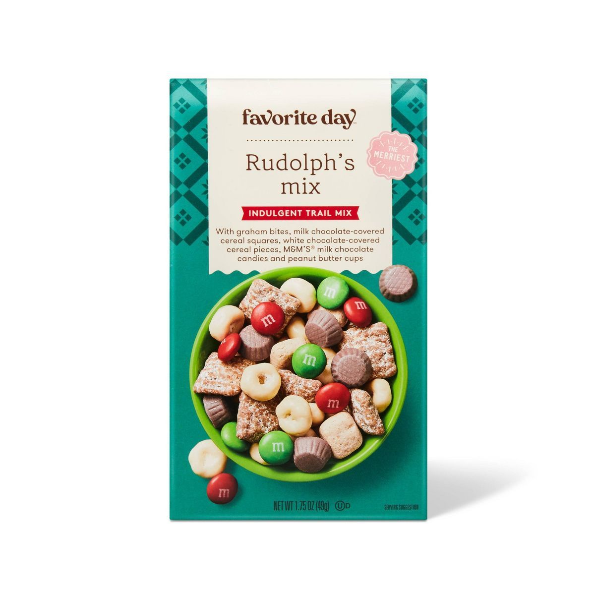 Holiday Rudolph's Mix Indulgent Snack Mix Stocking Stuffer - 1.75oz - Favorite Day™ | Target