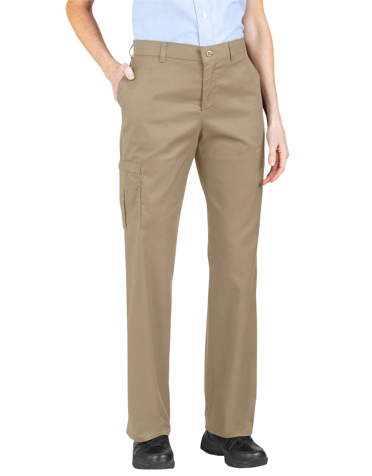 Dickies Women's Premium Relaxed Straight Cargo Pants (Plus) in Khaki size 20W | Dickies