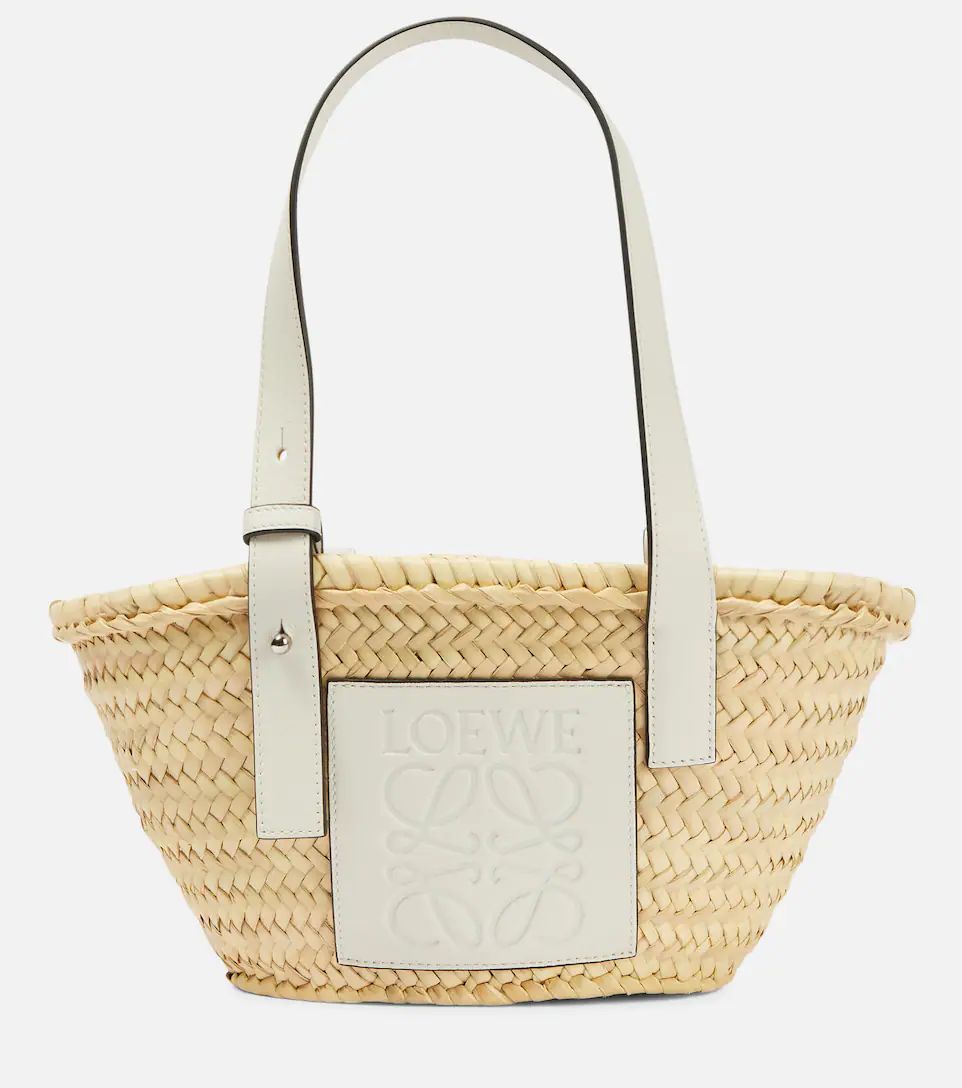 Small leather-trimmed basket tote | Mytheresa (UK)