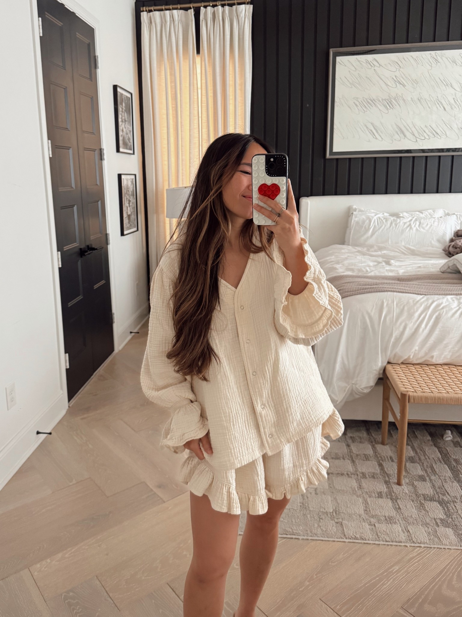 Postpartum and maternity friendly pajama set from nothing fits but in size small