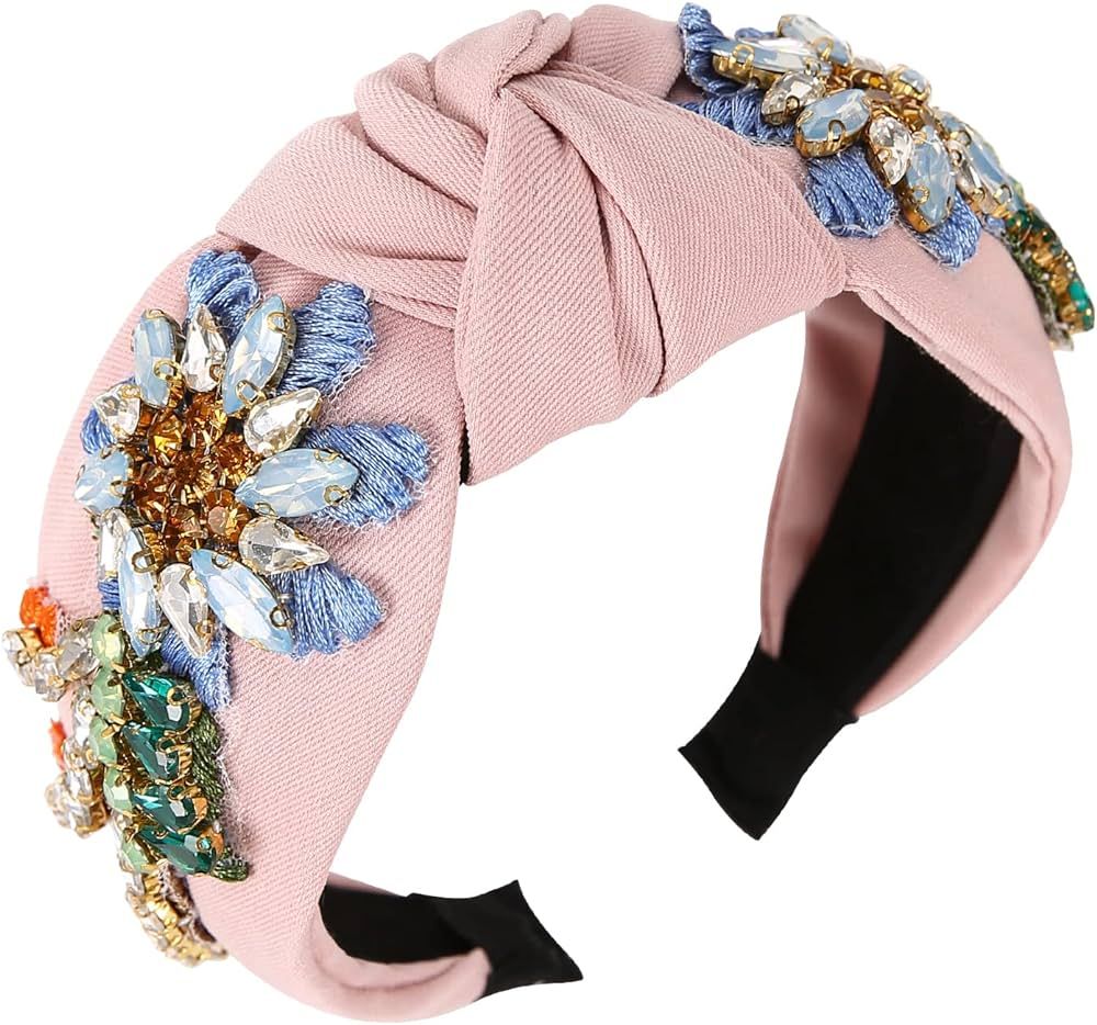 Qianxuan Rhinestone Crystal Headband For Women Handmade Jewelry Girls Hair Accessories Diamond Fa... | Amazon (US)