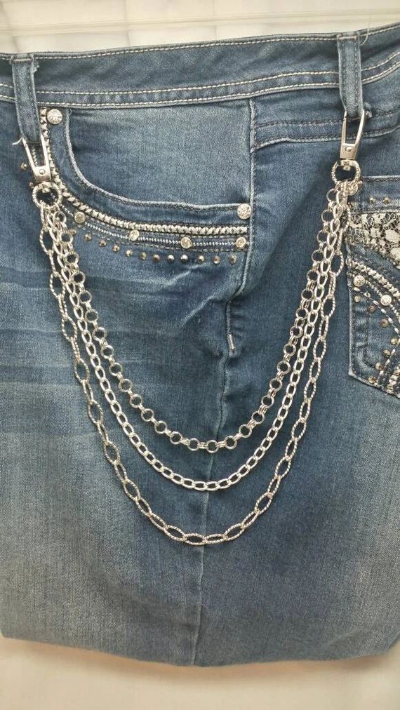 Handmade Biker Chick Bling Rocker Jewelry Hip Chain Booty Chains Wallet Chains Triple Strand Heav... | Etsy (US)